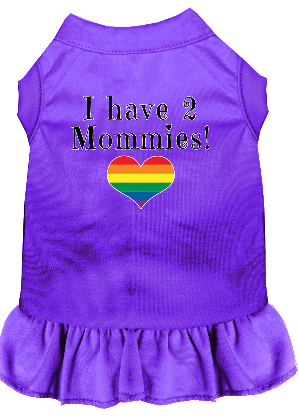 I Have 2 Mommies Screen Print Dog Dress Purple Sm